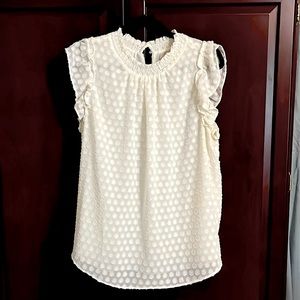 Loft White Sleeveless Blouse